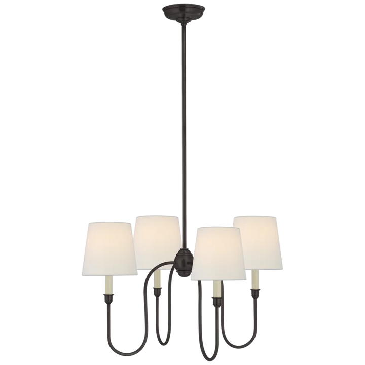 Vendy Chandelier-Visual Comfort-VISUAL-TOB 5007BZ-L-ChandeliersSmall-Bronze-Linen Shades-9-France and Son