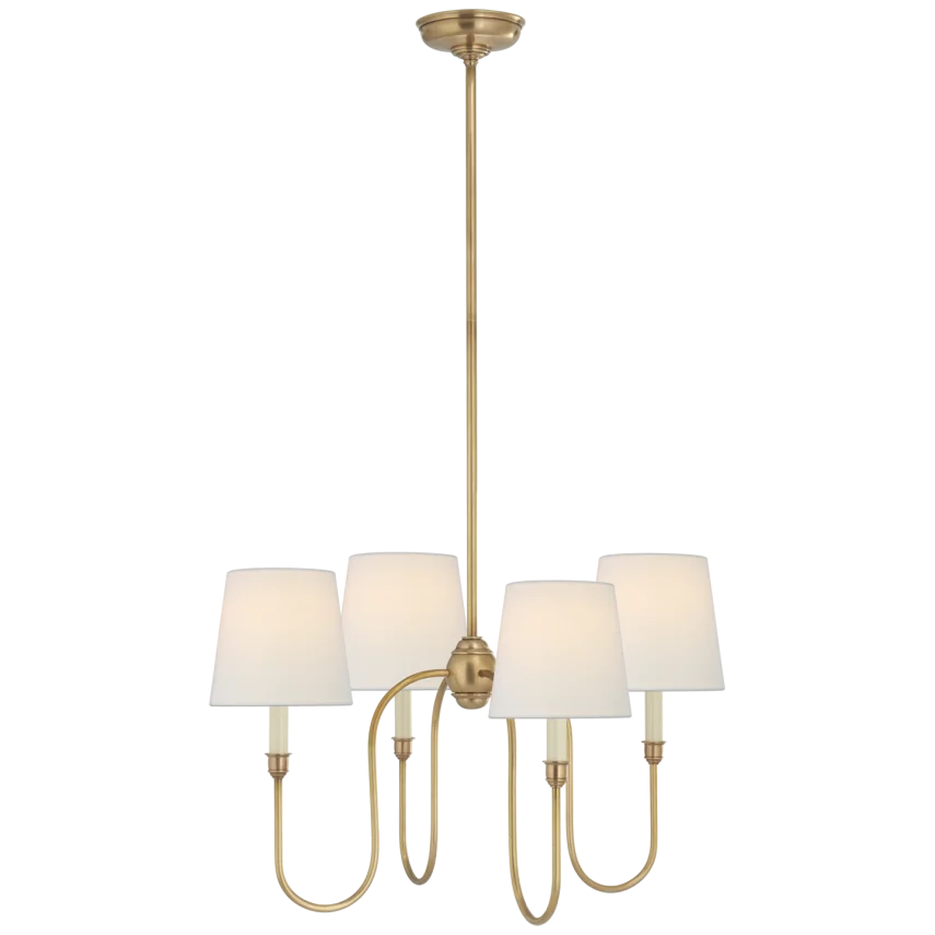 Vendy Chandelier-Visual Comfort-VISUAL-TOB 5007HAB-L-ChandeliersSmall-Hand-Rubbed Antique Brass-Linen Shades-11-France and Son