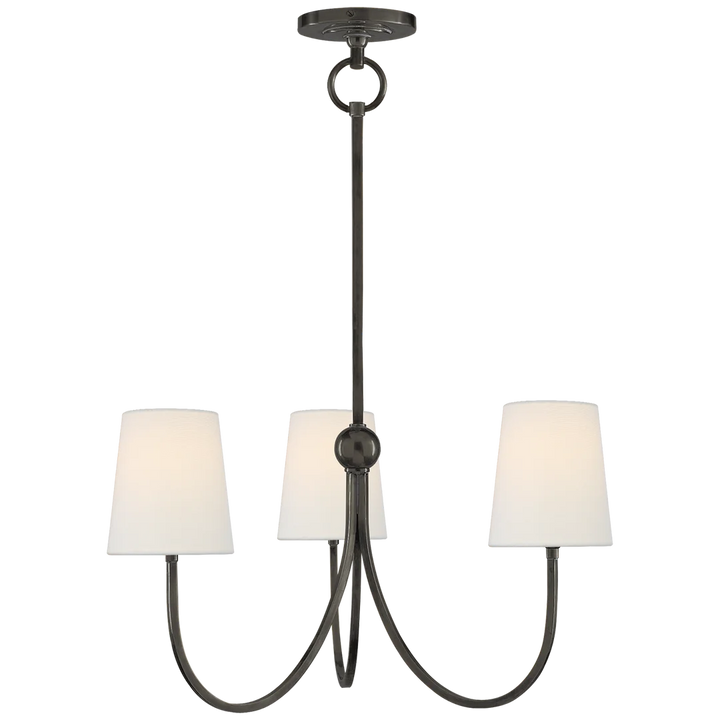 Reymond Small Chandelier-Visual Comfort-VISUAL-TOB 5009BZ-L-ChandeliersBronze-Linen Shades-3-France and Son