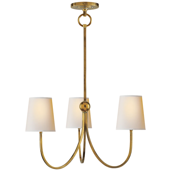 Reymond Small Chandelier-Visual Comfort-VISUAL-TOB 5009HAB-NP-ChandeliersHand-Rubbed Antique Brass-Natural Paper Shades-6-France and Son