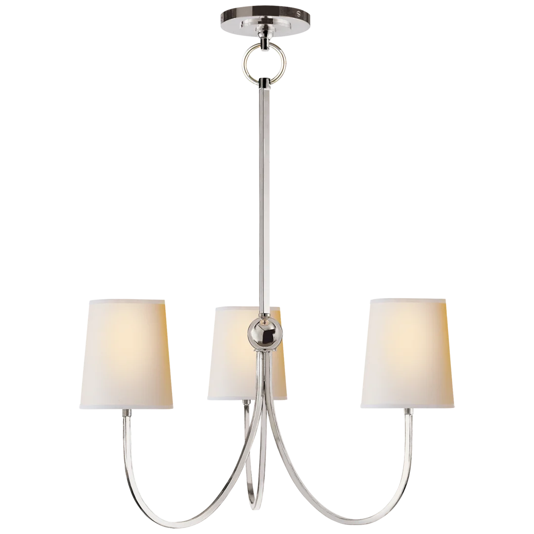 Reymond Small Chandelier-Visual Comfort-VISUAL-TOB 5009PN-NP-ChandeliersPolished Nickel-Natural Paper Shades-8-France and Son