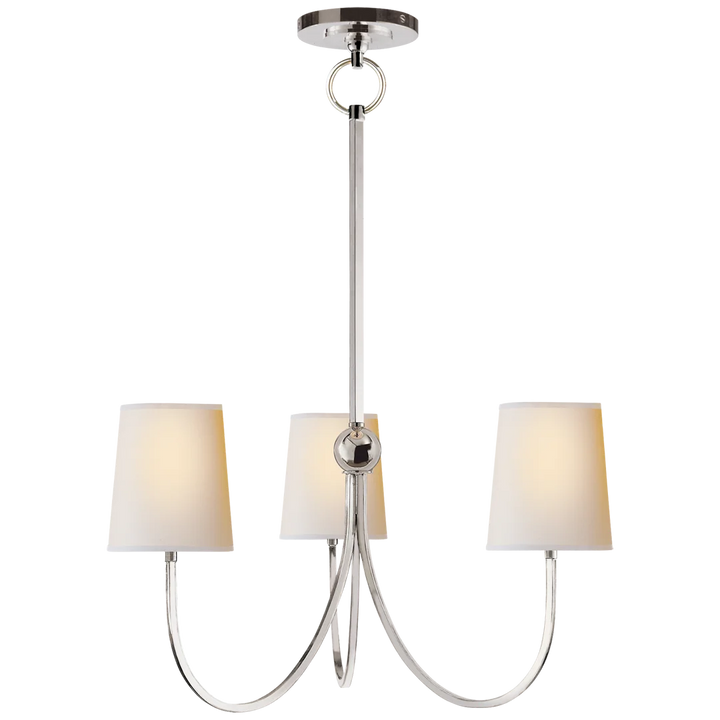 Reymond Small Chandelier-Visual Comfort-VISUAL-TOB 5009PN-NP-ChandeliersPolished Nickel-Natural Paper Shades-8-France and Son