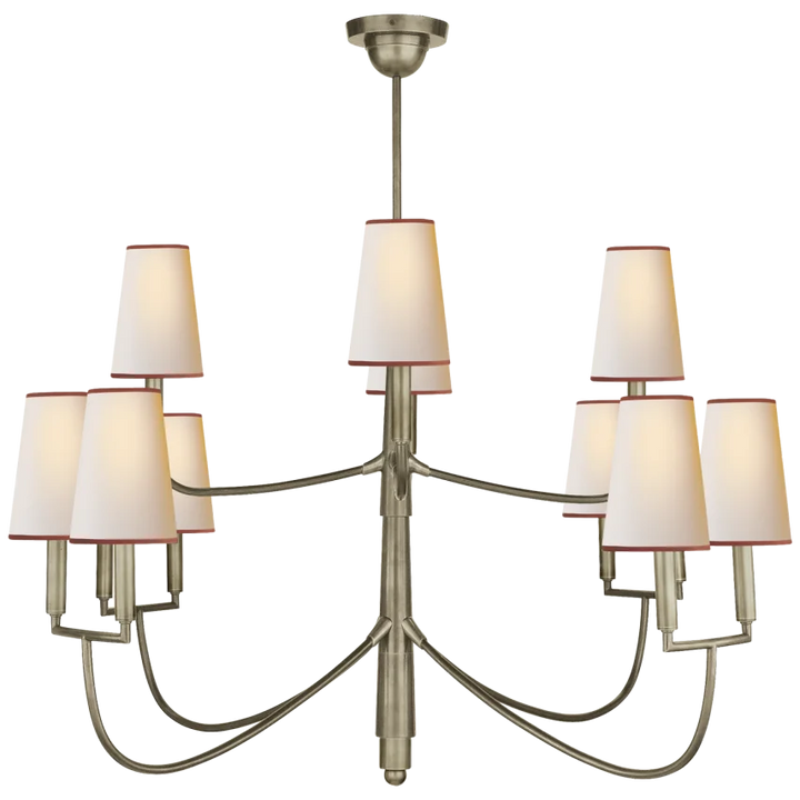 Filma Large Chandelier-Visual Comfort-VISUAL-TOB 5017AN-NP/RT-ChandeliersAntique Nickel with Natural Paper Shades-4-France and Son