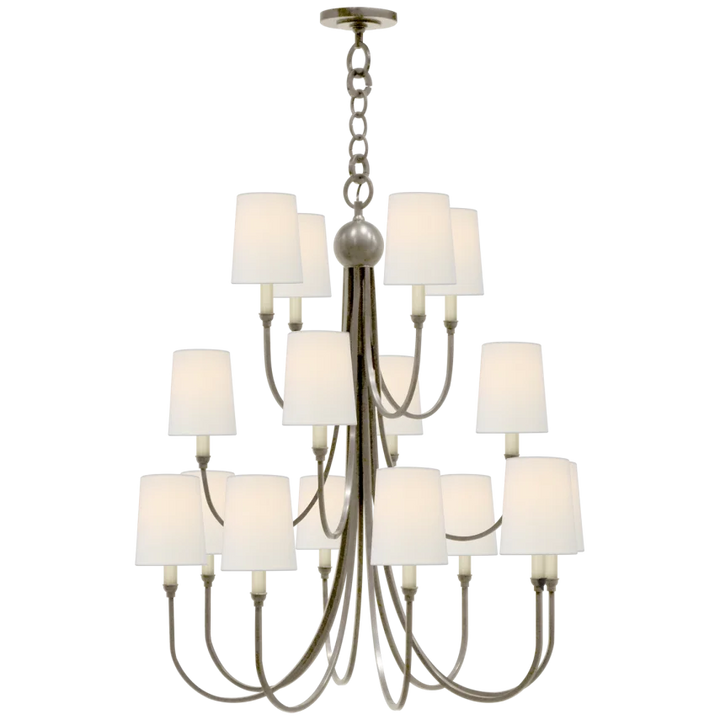 Reet Extra Large Chandelier-Visual Comfort-VISUAL-TOB 5019AN-L-ChandeliersAntique Nickel-Linen-1-France and Son