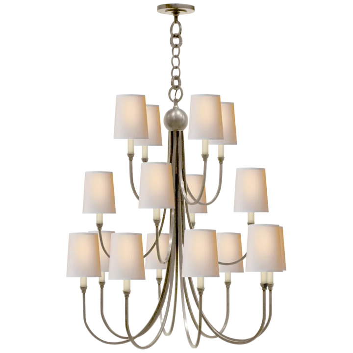 Reet Extra Large Chandelier-Visual Comfort-VISUAL-TOB 5019AN-NP-ChandeliersAntique Nickel-Natural Paper-2-France and Son