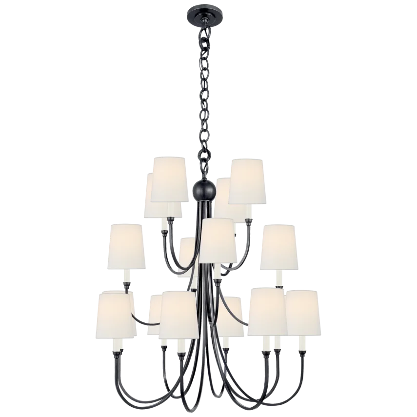 Reet Extra Large Chandelier-Visual Comfort-VISUAL-TOB 5019BZ-L-ChandeliersBronze-Linen-3-France and Son