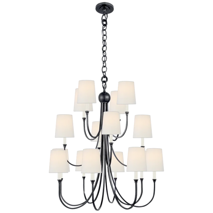 Reet Extra Large Chandelier-Visual Comfort-VISUAL-TOB 5019BZ-L-ChandeliersBronze-Linen-3-France and Son