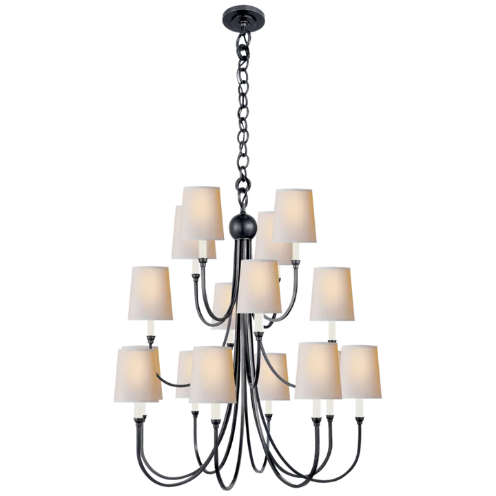 Reet Extra Large Chandelier-Visual Comfort-VISUAL-TOB 5019BZ-NP-ChandeliersBronze-Natural Paper-4-France and Son