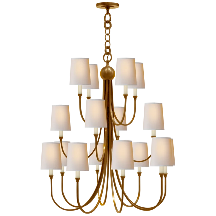 Reet Extra Large Chandelier-Visual Comfort-VISUAL-TOB 5019HAB-NP-ChandeliersHand-Rubbed Antique Brass-Natural Paper-6-France and Son