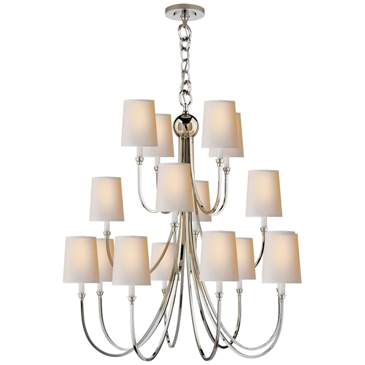 Reet Extra Large Chandelier-Visual Comfort-VISUAL-TOB 5019PN-NP-ChandeliersPolished Nickel-Natural Paper-8-France and Son