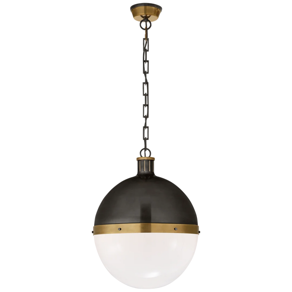 Hickory Extra Large Pendant-Visual Comfort-VISUAL-TOB 5064BZ/HAB-WG-PendantsBronze and Hand-Rubbed Antique Brass-White Glass-2-France and Son