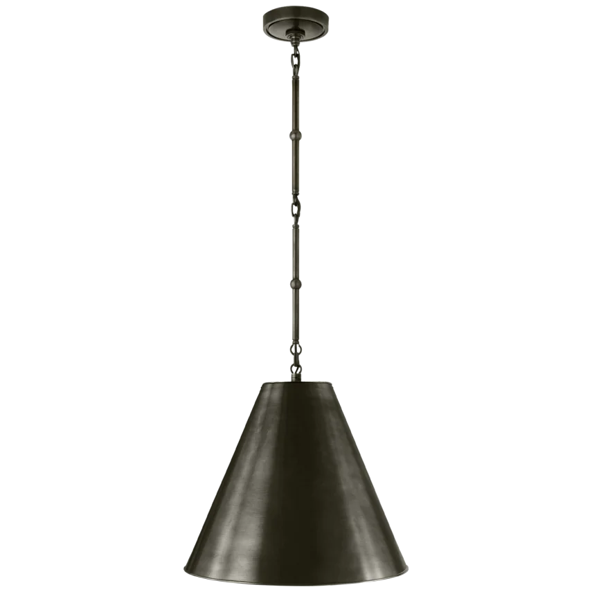 Greatman Small Hanging Lamp-Visual Comfort-VISUAL-TOB 5090BZ-BZ-PendantsBronze-Bronze Shade-6-France and Son