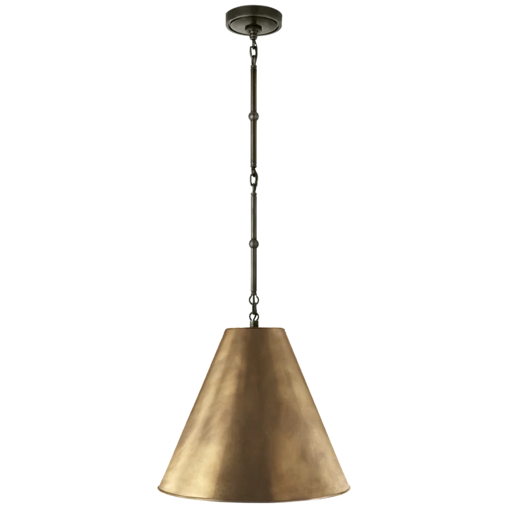 Greatman Small Hanging Lamp-Visual Comfort-VISUAL-TOB 5090BZ-HAB-PendantsBronze-Hand-Rubbed Antique Brass Shade-7-France and Son