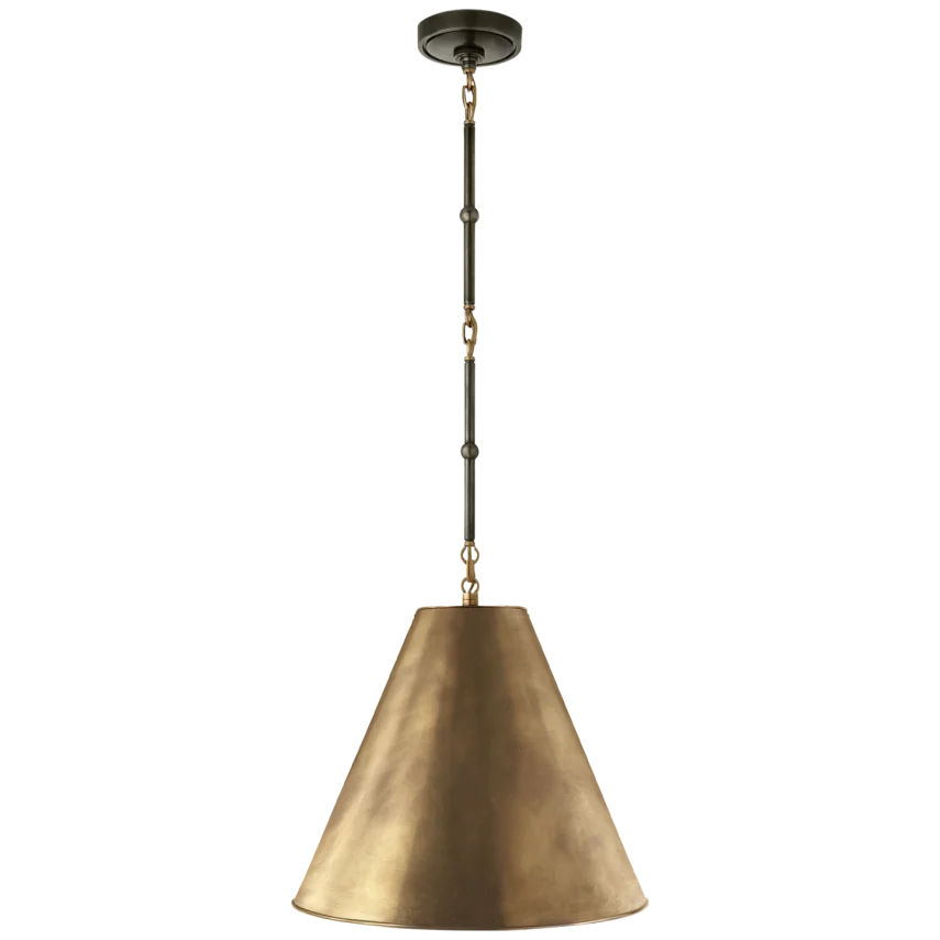 Greatman Small Hanging Lamp-Visual Comfort-VISUAL-TOB 5090BZ/HAB-HAB-PendantsBronze and Hand-Rubbed Antique Brass-Hand-Rubbed Antique Brass Shade-4-France and Son