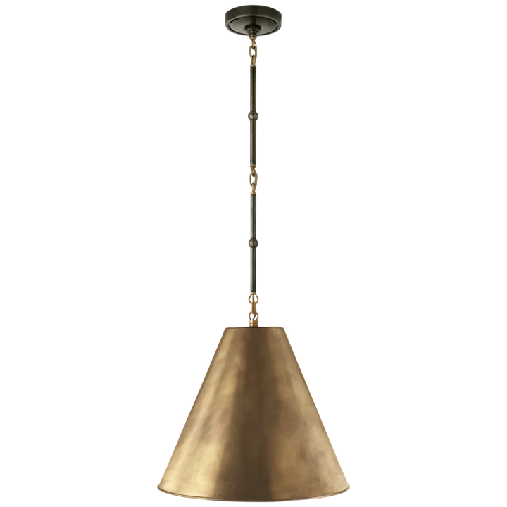 Greatman Small Hanging Lamp-Visual Comfort-VISUAL-TOB 5090BZ/HAB-HAB-PendantsBronze and Hand-Rubbed Antique Brass-Hand-Rubbed Antique Brass Shade-4-France and Son