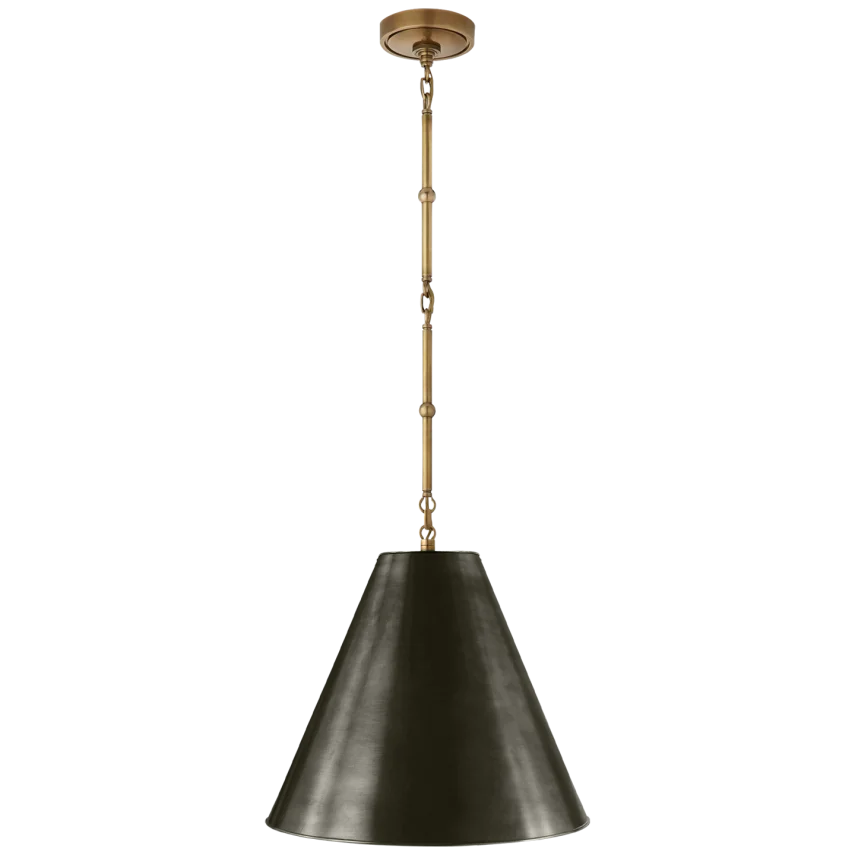 Greatman Small Hanging Lamp-Visual Comfort-VISUAL-TOB 5090HAB-BZ-PendantsHand-Rubbed Antique Brass-Bronze Shade-9-France and Son