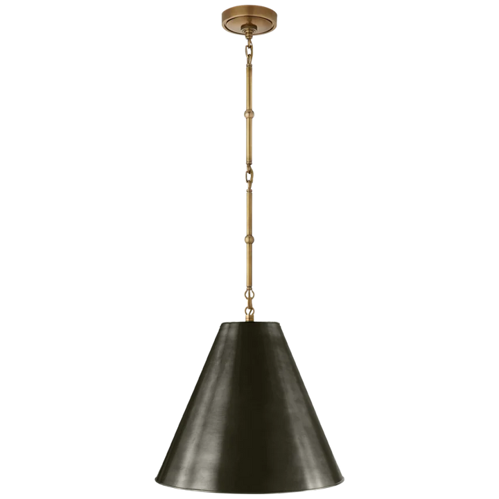 Greatman Small Hanging Lamp-Visual Comfort-VISUAL-TOB 5090HAB-BZ-PendantsHand-Rubbed Antique Brass-Bronze Shade-9-France and Son