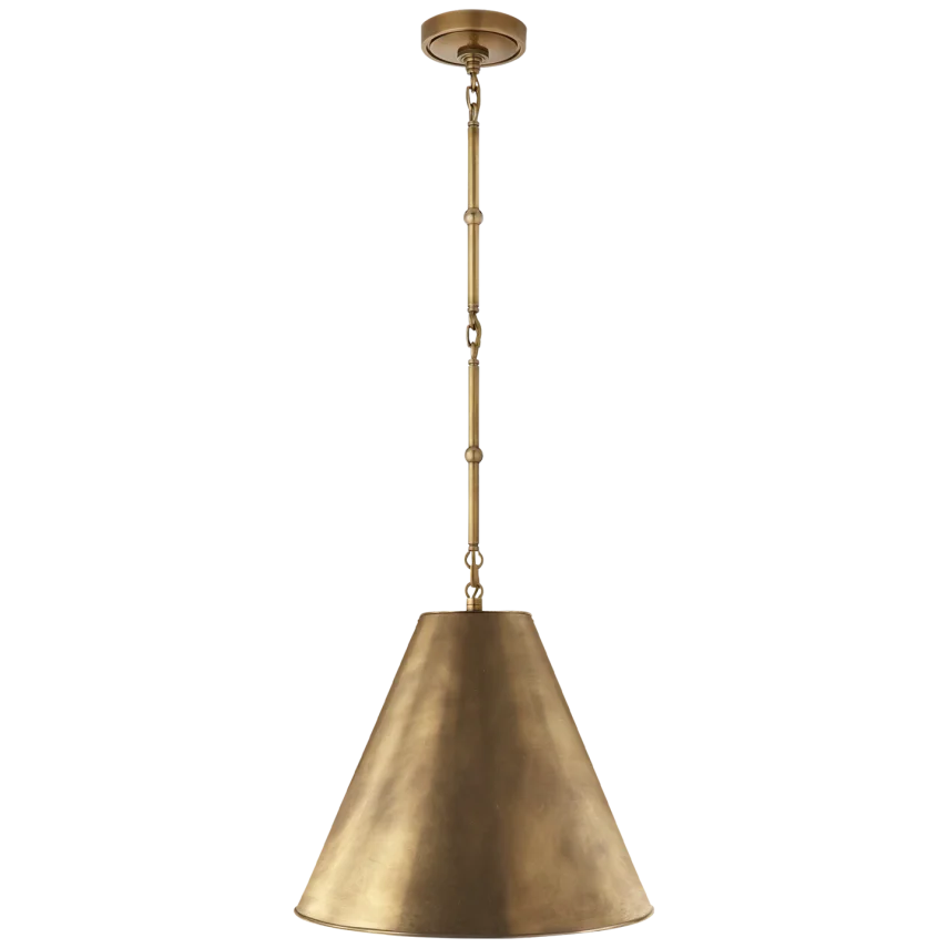 Greatman Small Hanging Lamp-Visual Comfort-VISUAL-TOB 5090HAB-HAB-PendantsHand-Rubbed Antique Brass-Hand-Rubbed Antique Brass Shade-10-France and Son