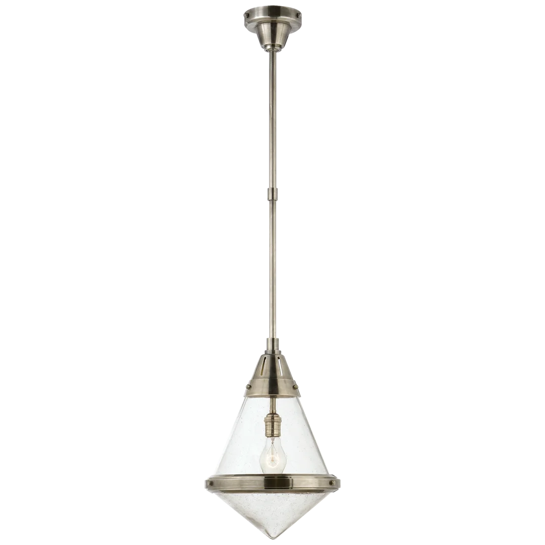 Galuna Small Pendant-Visual Comfort-VISUAL-TOB 5155AN-SG-ChandeliersAntique Nickel-Seeded Glass-1-France and Son