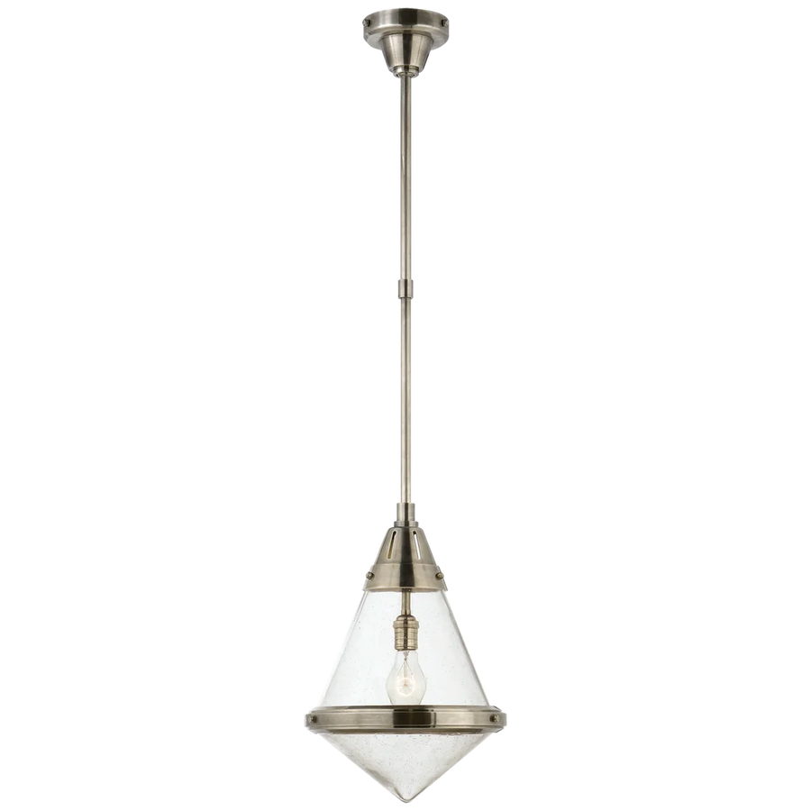 Galuna Small Pendant-Visual Comfort-VISUAL-TOB 5155AN-SG-ChandeliersAntique Nickel-Seeded Glass-1-France and Son