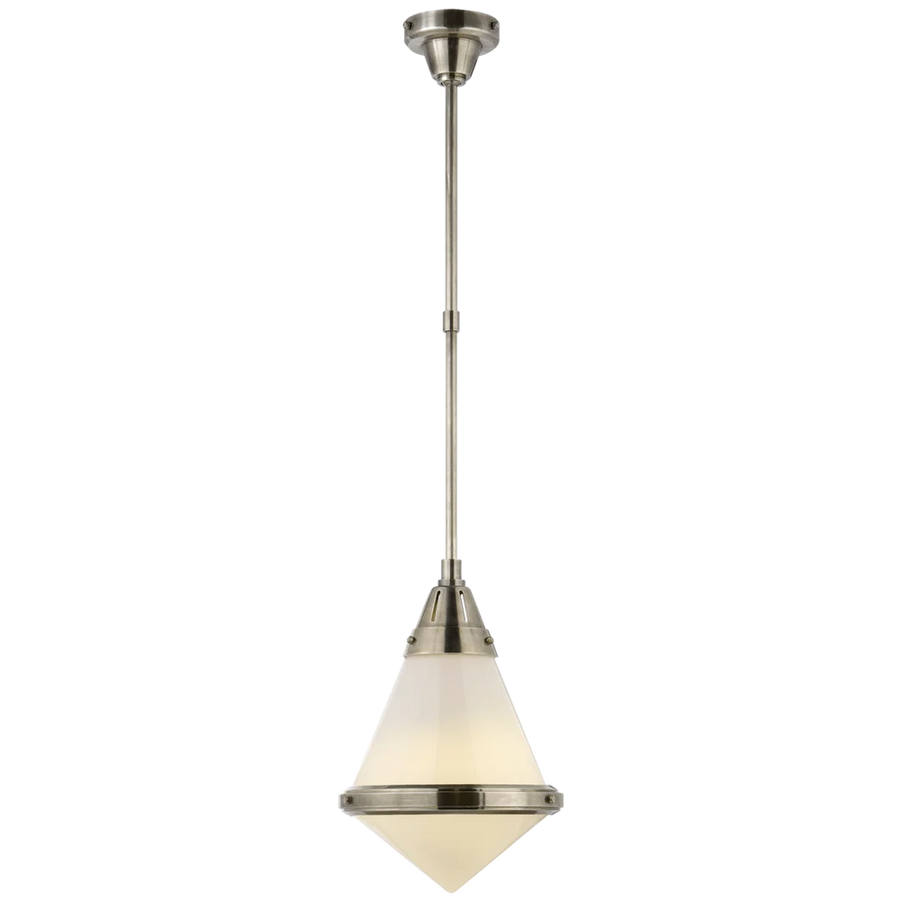 Galuna Small Pendant-Visual Comfort-VISUAL-TOB 5155AN-WG-ChandeliersAntique Nickel-White Glass-2-France and Son
