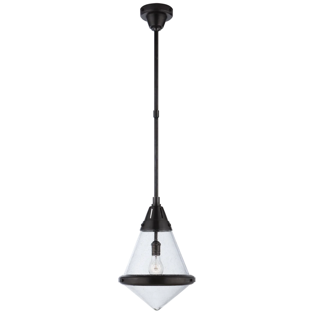 Galuna Small Pendant-Visual Comfort-VISUAL-TOB 5155BZ-SG-ChandeliersBronze-Seeded Glass-3-France and Son