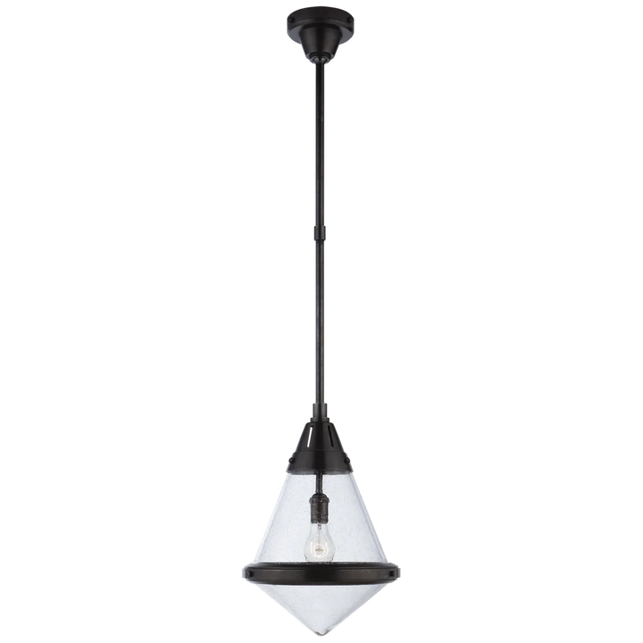 Galuna Small Pendant-Visual Comfort-VISUAL-TOB 5155BZ-SG-ChandeliersBronze-Seeded Glass-3-France and Son