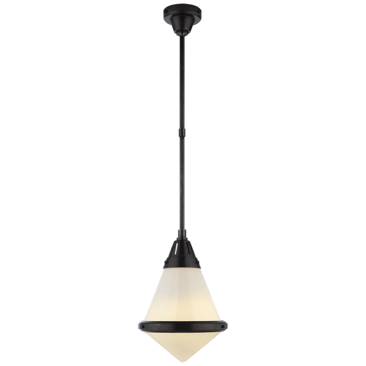 Galuna Small Pendant-Visual Comfort-VISUAL-TOB 5155BZ-WG-ChandeliersBronze-White Glass-4-France and Son