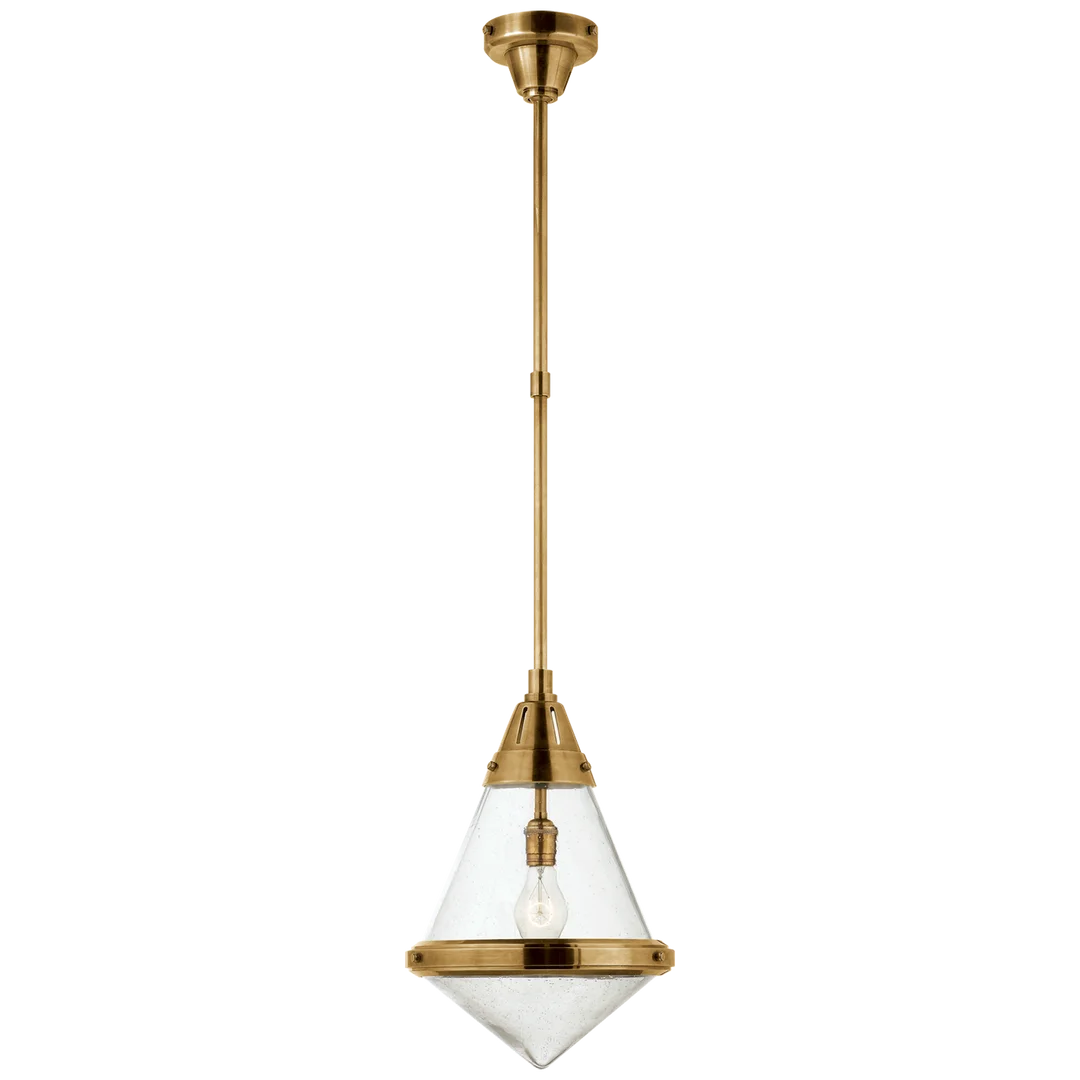 Galuna Small Pendant-Visual Comfort-VISUAL-TOB 5155HAB-SG-ChandeliersHand-Rubbed Antique Brass-Seeded Glass-5-France and Son