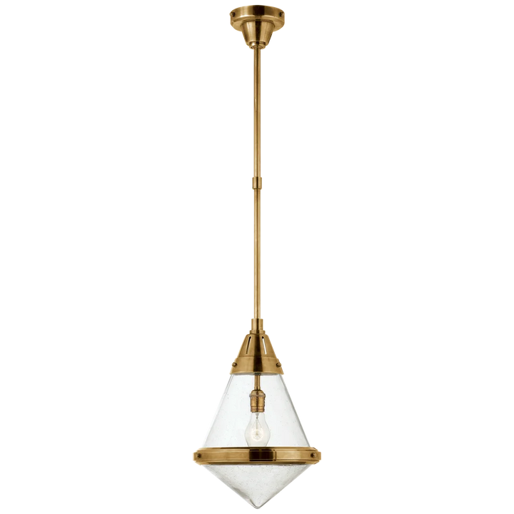 Galuna Small Pendant-Visual Comfort-VISUAL-TOB 5155HAB-SG-ChandeliersHand-Rubbed Antique Brass-Seeded Glass-5-France and Son