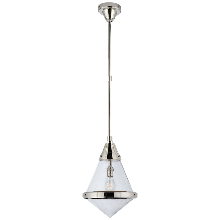 Galuna Small Pendant-Visual Comfort-VISUAL-TOB 5155PN-SG-ChandeliersPolished Nickel-Seeded Glass-7-France and Son