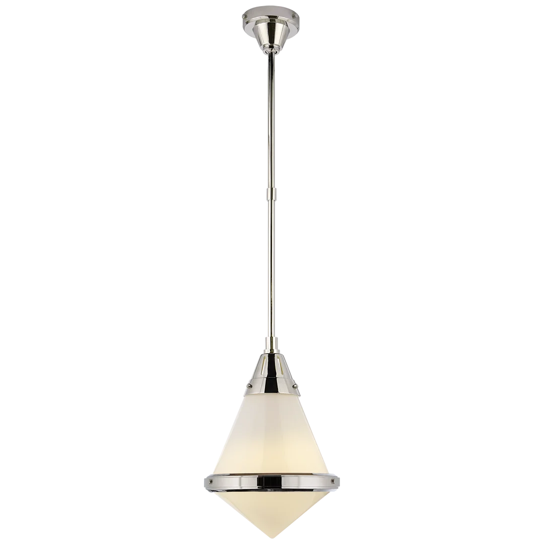 Galuna Small Pendant-Visual Comfort-VISUAL-TOB 5155PN-WG-ChandeliersPolished Nickel-White Glass-8-France and Son