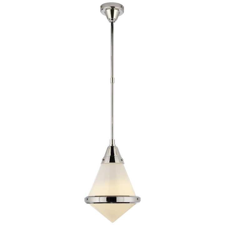 Galuna Small Pendant-Visual Comfort-VISUAL-TOB 5155PN-WG-ChandeliersPolished Nickel-White Glass-8-France and Son