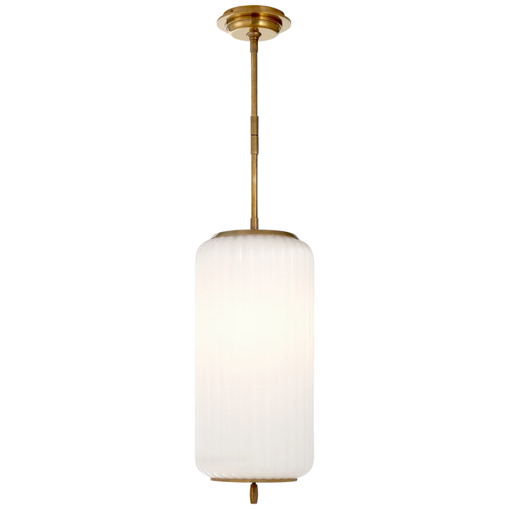 Eidan Medium Pendant-Visual Comfort-VISUAL-TOB 5160HAB-WG-ChandeliersHand-Rubbed Antique Brass-White Glass-1-France and Son