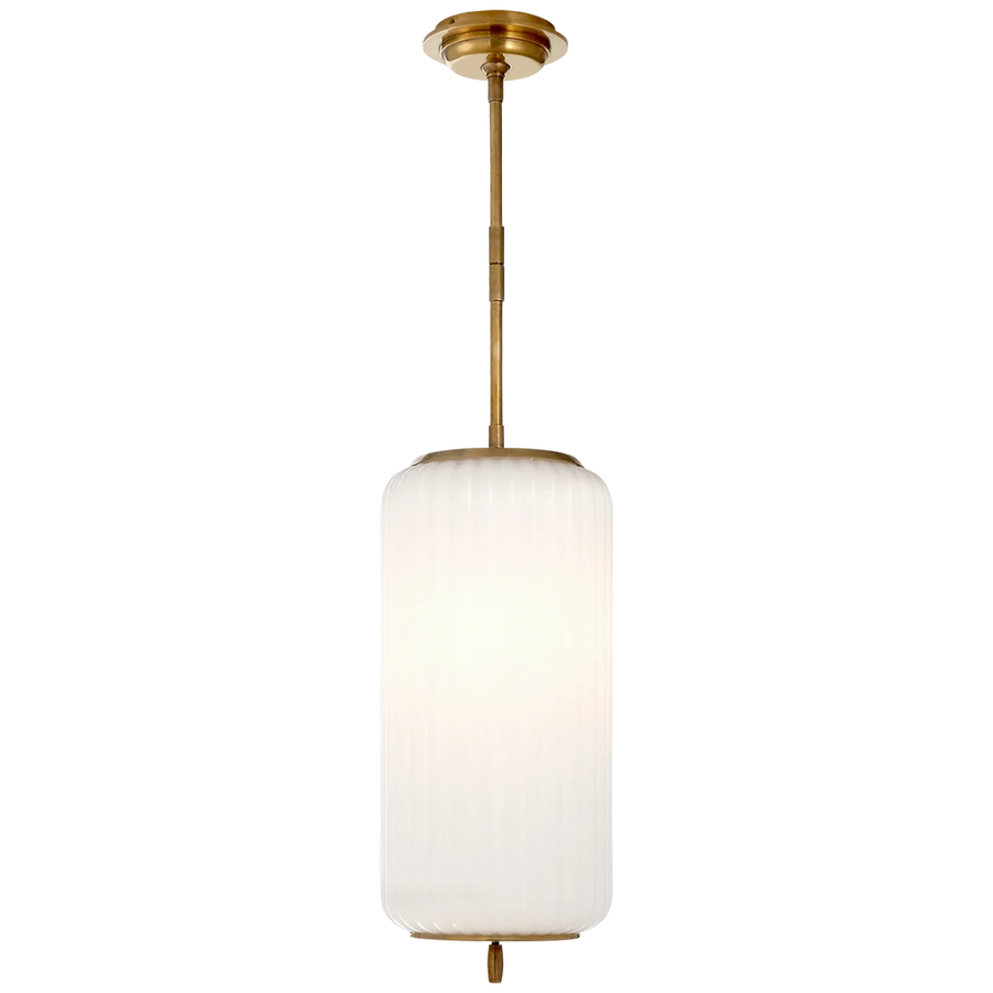 Eidan Medium Pendant-Visual Comfort-VISUAL-TOB 5160HAB-WG-ChandeliersHand-Rubbed Antique Brass-White Glass-1-France and Son