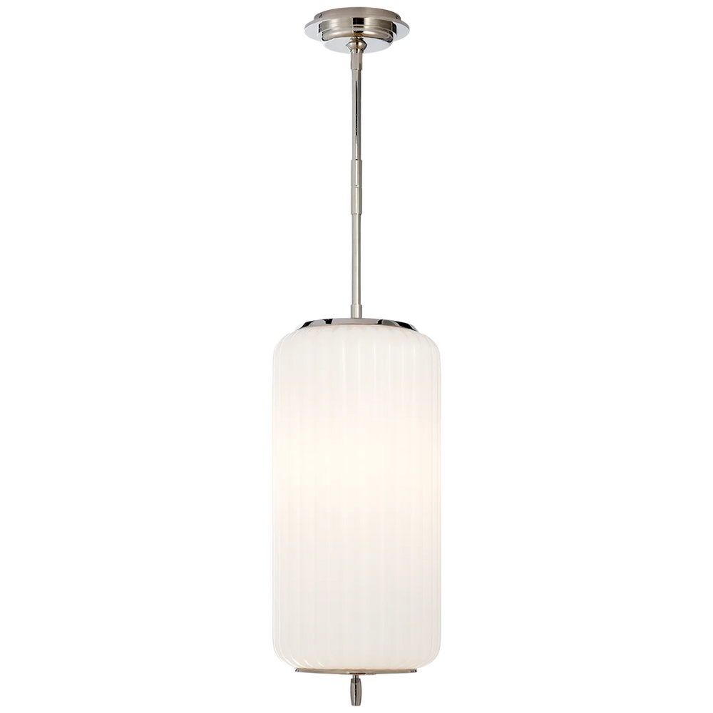 Eidan Medium Pendant-Visual Comfort-VISUAL-TOB 5160PN-WG-ChandeliersPolished Nickel-White Glass-2-France and Son