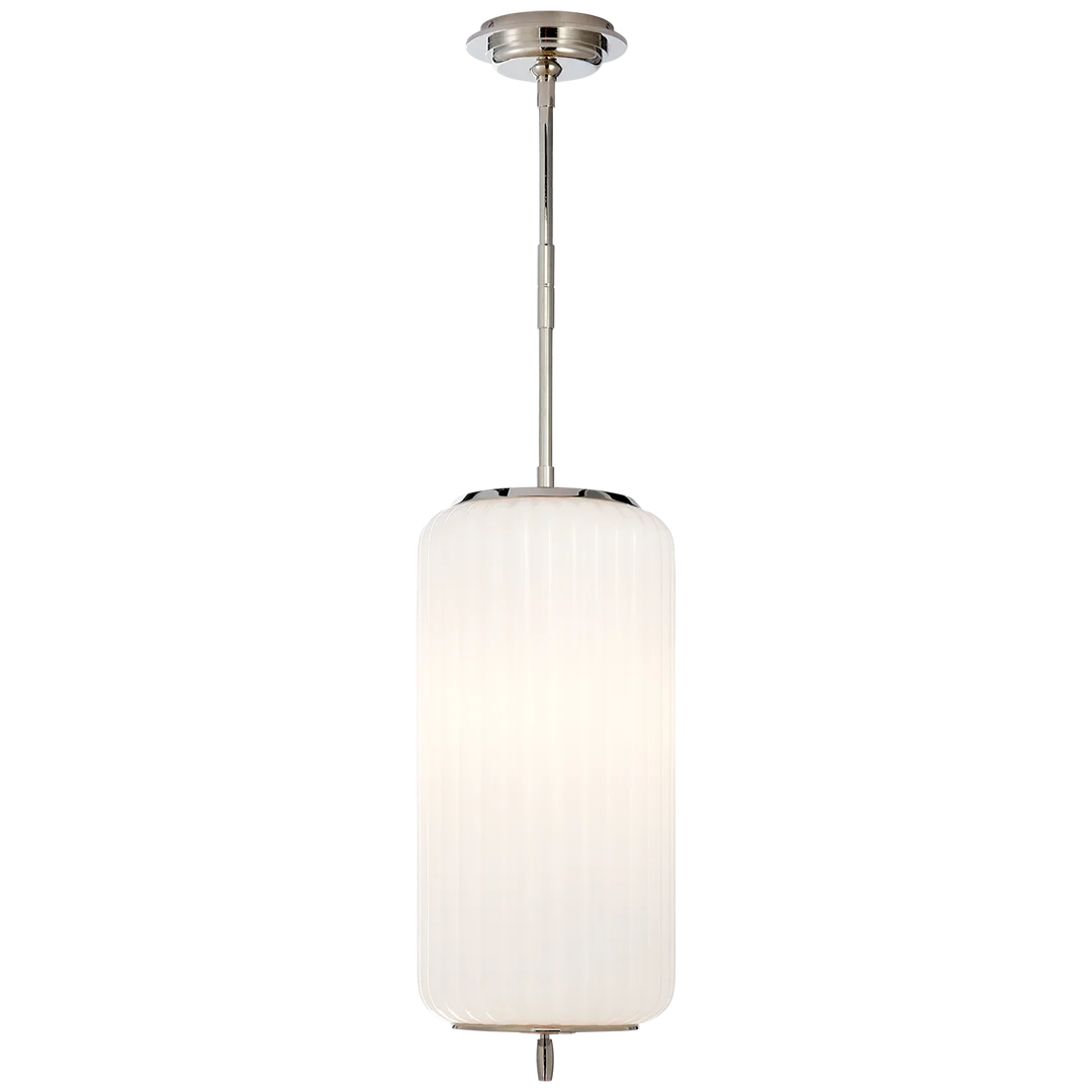 Eidan Medium Pendant-Visual Comfort-VISUAL-TOB 5160PN-WG-ChandeliersPolished Nickel-White Glass-2-France and Son