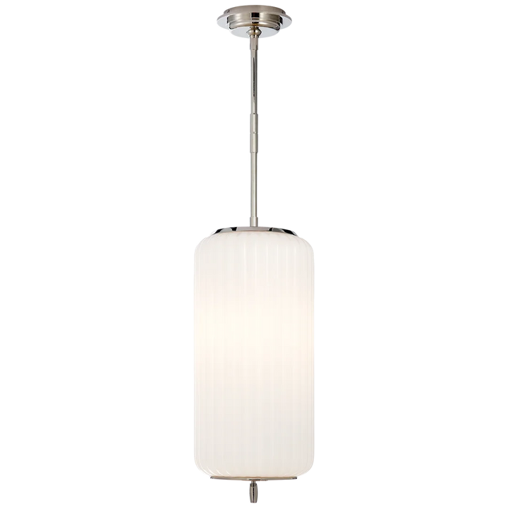 Eidan Medium Pendant-Visual Comfort-VISUAL-TOB 5160PN-WG-ChandeliersPolished Nickel-White Glass-2-France and Son