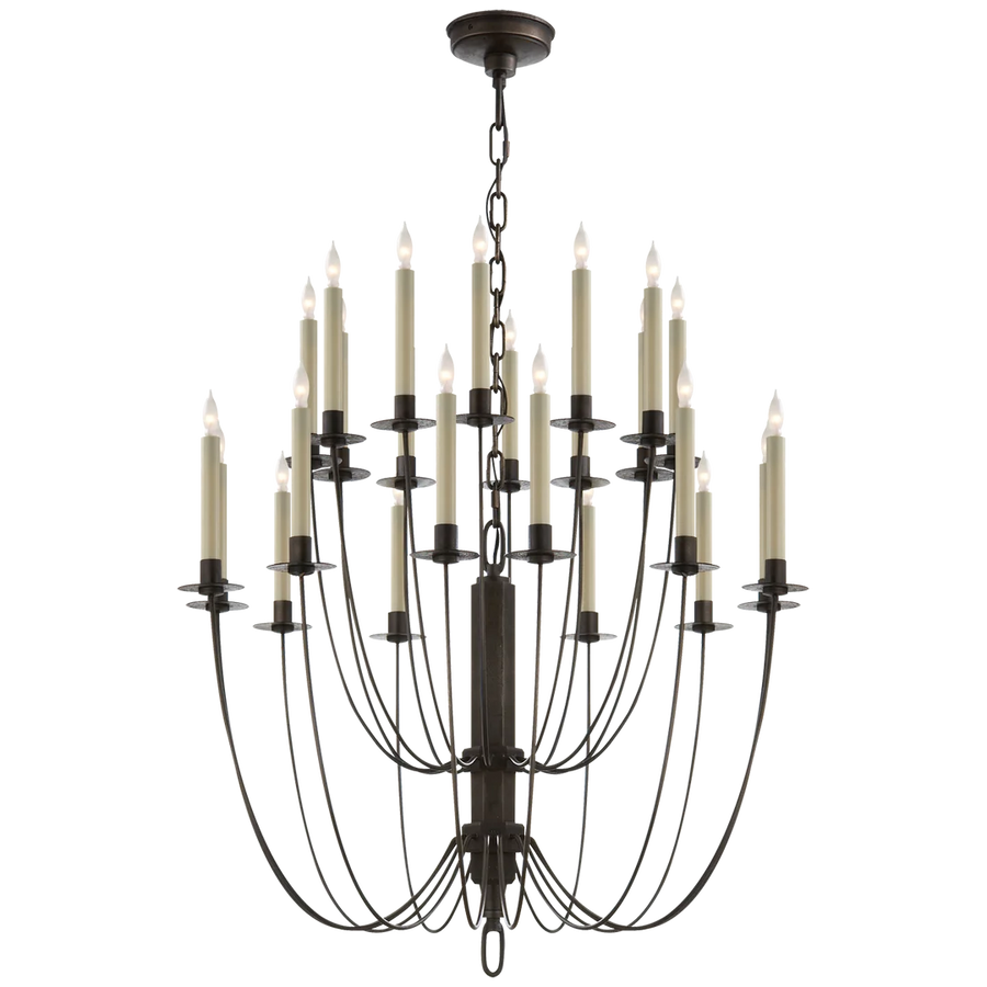 Europa Two-Tier Chandelier-Visual Comfort-VISUAL-TOB 5205AI-ChandeliersAged Iron-1-France and Son