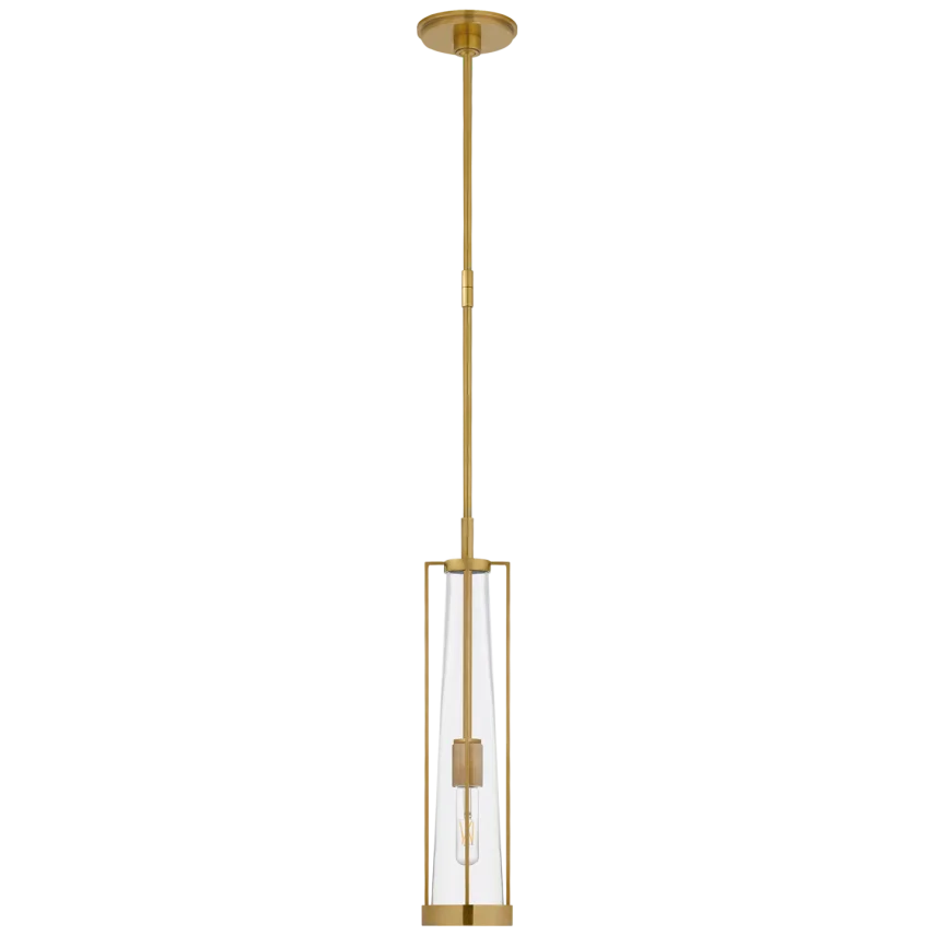 Cally Tall Pendant-Visual Comfort-VISUAL-TOB 5276HAB-CG-PendantsHand-Rubbed Antique Brass-Clear Glass-3-France and Son