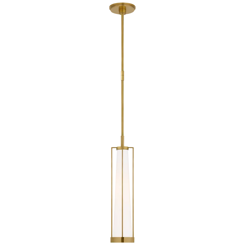 Cally Tall Pendant-Visual Comfort-VISUAL-TOB 5276HAB-WG-PendantsHand-Rubbed Antique Brass-White Glass-4-France and Son