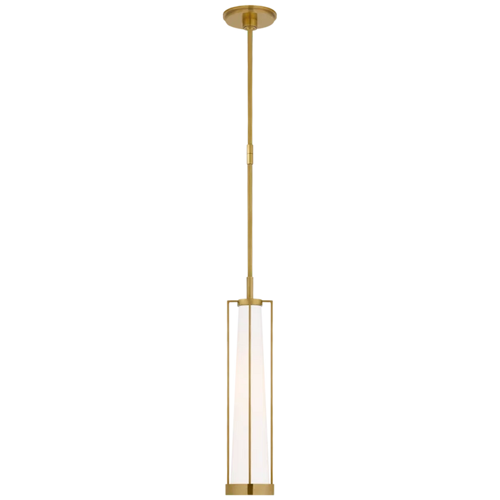 Cally Tall Pendant-Visual Comfort-VISUAL-TOB 5276HAB-WG-PendantsHand-Rubbed Antique Brass-White Glass-4-France and Son