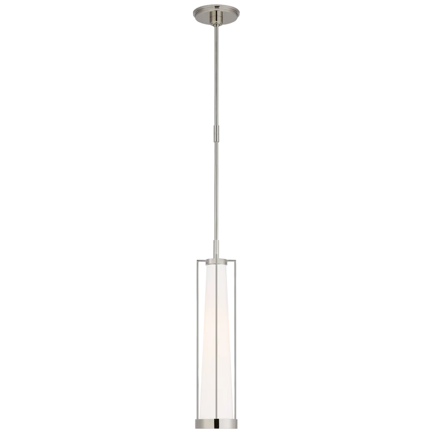 Cally Tall Pendant-Visual Comfort-VISUAL-TOB 5276PN-WG-PendantsPolished Nickel-White Glass-6-France and Son