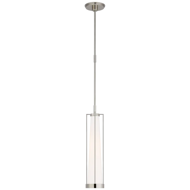 Cally Tall Pendant-Visual Comfort-VISUAL-TOB 5276PN-WG-PendantsPolished Nickel-White Glass-6-France and Son