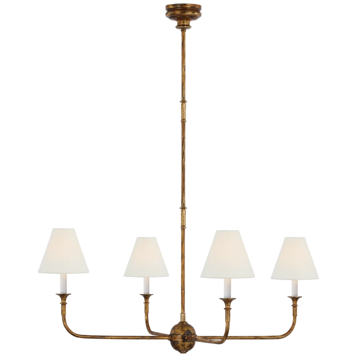 Pier Large Chandelier-Visual Comfort-VISUAL-TOB 5451AG-L-ChandeliersAntique Gild-Linen Shades-1-France and Son