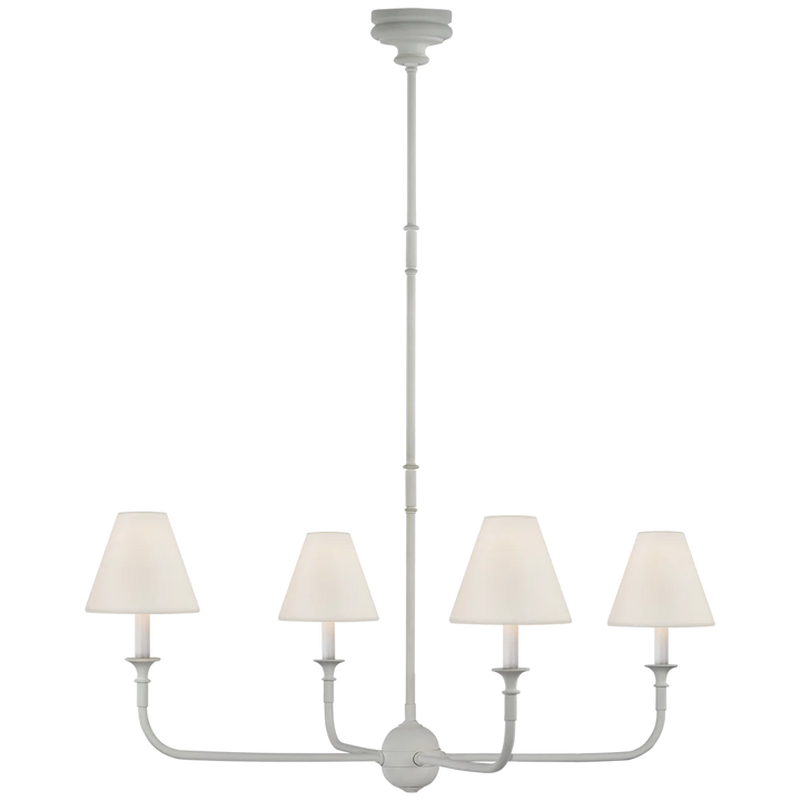 Pier Large Chandelier-Visual Comfort-VISUAL-TOB 5451PW-L-ChandeliersPlaster White-Linen Shades-3-France and Son