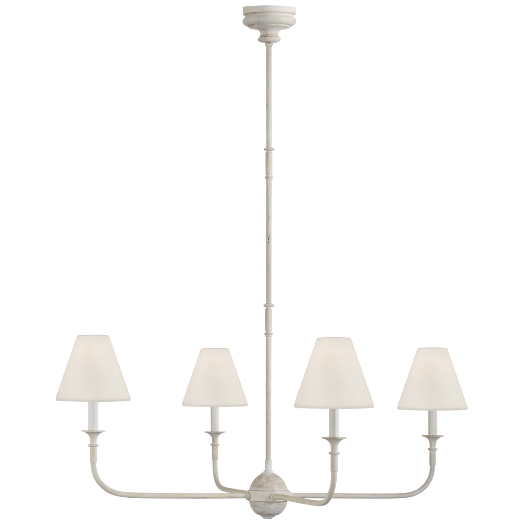 Pier Large Chandelier-Visual Comfort-VISUAL-TOB 5451SG-L-ChandeliersSwedish Gray-Linen Shades-4-France and Son