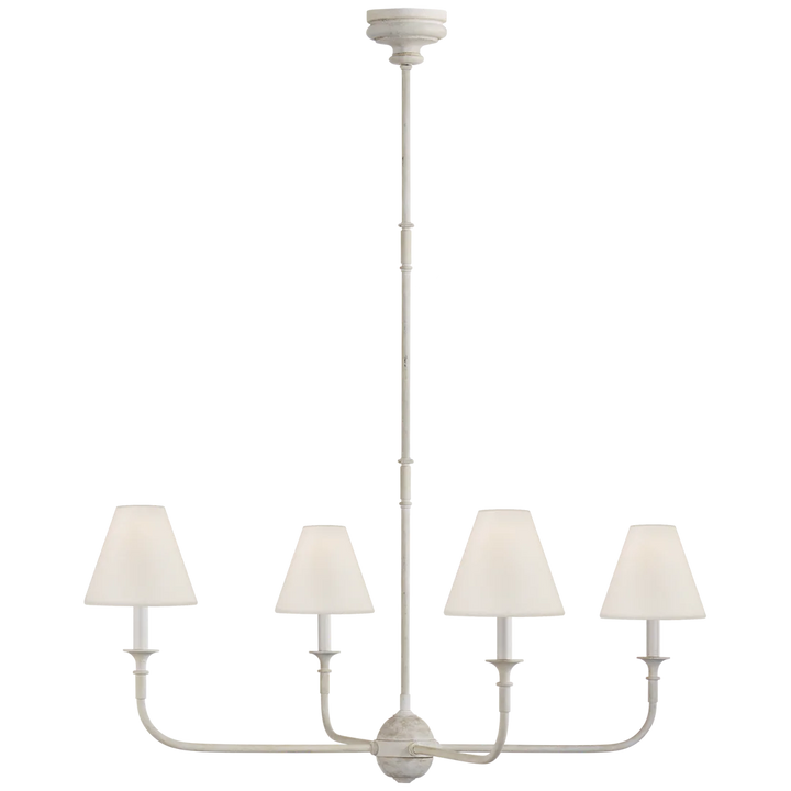 Pier Large Chandelier-Visual Comfort-VISUAL-TOB 5451SG-L-ChandeliersSwedish Gray-Linen Shades-4-France and Son