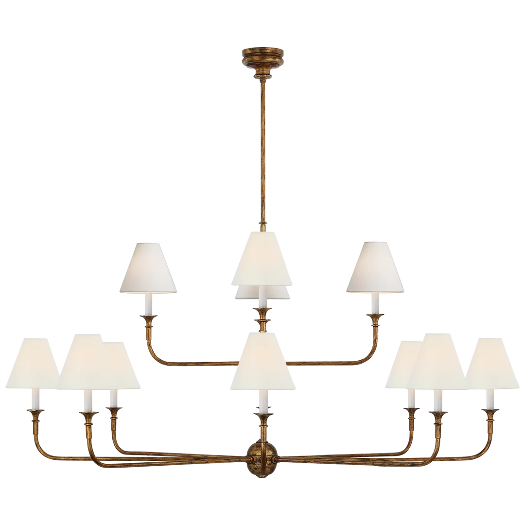 Phuff Grande Two-Tier Chandelier-Visual Comfort-VISUAL-TOB 5453AG-L-ChandeliersAntique Gild-1-France and Son