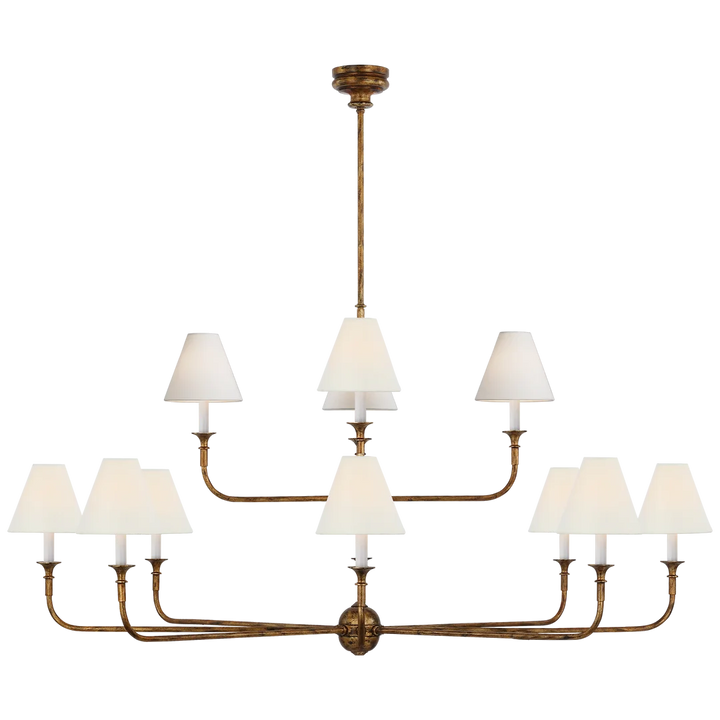 Phuff Grande Two-Tier Chandelier-Visual Comfort-VISUAL-TOB 5453AG-L-ChandeliersAntique Gild-1-France and Son